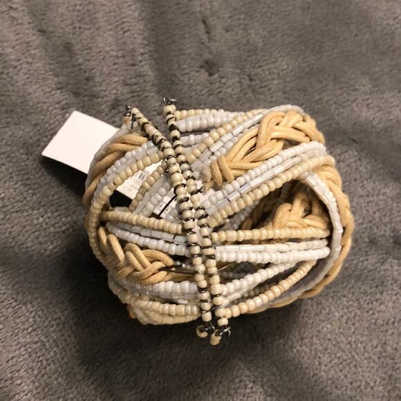 Charming Charlie Beaded Cuff Bracelet Twisted Boho Festival NWT - Picture 2 of 4